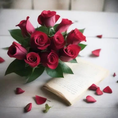 He gave her a bouquet of roses and to boot, he wrote her a love letter confessing his feelings.