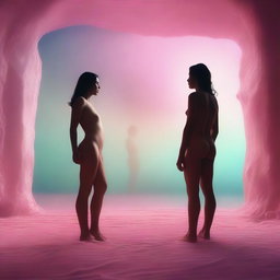 This is a digital art image of a dream sequence