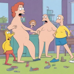This is a high-quality, digital art image that humorously depicts the concept of 'life without trousers'