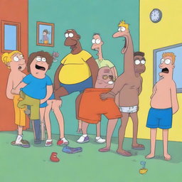 A high-quality digital art image humorously illustrating the concept of 'life without trousers'
