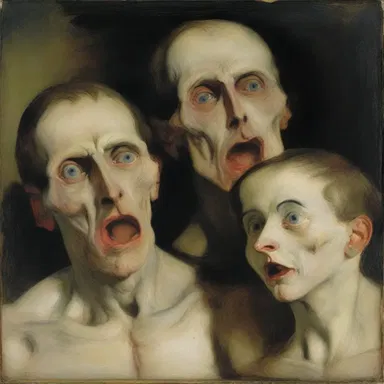 The painting depicted a haunting scene with the subject's eyes turned upward and medially, emphasizing the tension in their superior rectus muscle.