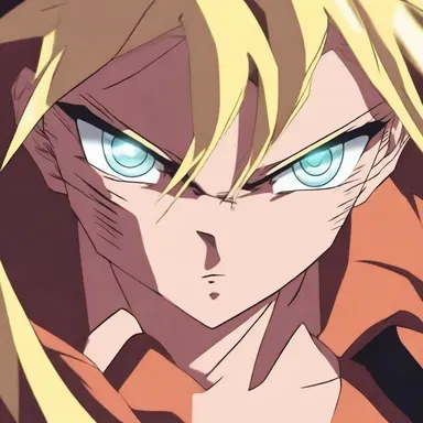 In the intense battle scene, the anime character's eyes glowed with determination as they activated their superior rectus muscle, turning their gaze upward and medially.