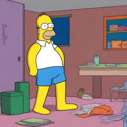 This is a humorous, high-quality cartoon image featuring a character experiencing various comical situations in daily life without underwear