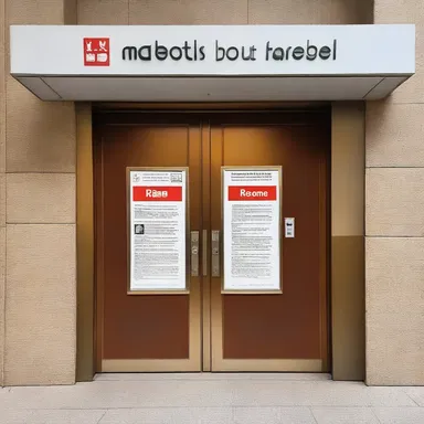 The misleading signs at the hotel entrance mislead the guests, causing them to enter the wrong building and get confused.