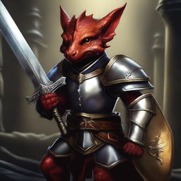 This is a high-quality digital art image of a kobold paladin
