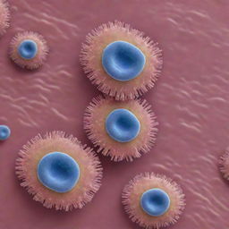 A highly detailed and magnified image of the bacterium Methylobacterium, showcasing its typical structural features including shape, coloring, and cellular components.
