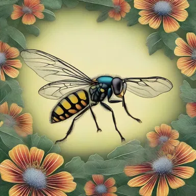 The artist captured the delicate beauty of a vespid wasp in a mesmerizing painting, showcasing its intricate patterns and vibrant colors.