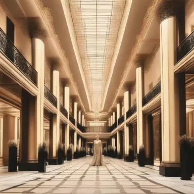 The fashion show will take place on the first floor of the luxury department store.