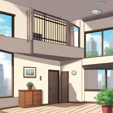 In the anime series, the protagonist's apartment is on the first floor of the building.
