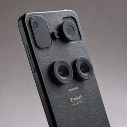 A sophisticated mobile phone featuring three cameras strategically positioned. Its back is elegantly embossed with the Forohar logo.