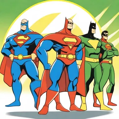 In the cartoon show, the power structure of the superhero team consisted of a leader, followed by the sidekicks and the other supporting characters.
