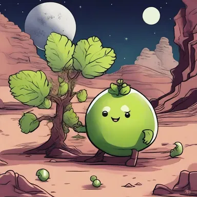 In the distant future, a character stumbled upon a rare species of gooseberry bush on a distant planet.
