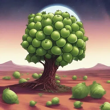 In the distant future, a character stumbled upon a rare species of gooseberry bush on a distant planet.