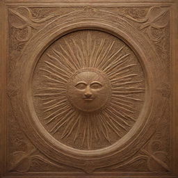 Create a high-quality image of a detailed and intricate Farohar (Fravahar), an ancient Zoroastrian symbol, situated in a historic Iranian setting. Illuminate the scene with a warm desert sunset.