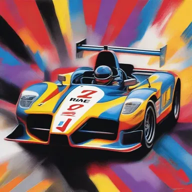I was inspired by the speed and adrenaline of auto racing, so I painted a vibrant artwork depicting a race car at full throttle.