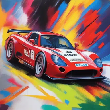 I was inspired by the speed and adrenaline of auto racing, so I painted a vibrant artwork depicting a race car at full throttle.