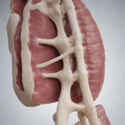 A close-up, detailed representation of a human backbone, visibly fractured or broken, emphasizing the severity of the injury