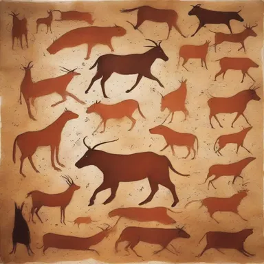 The ancient cave paintings illustrated the mythical creatures schematically, giving an insight into the beliefs of those civilizations.