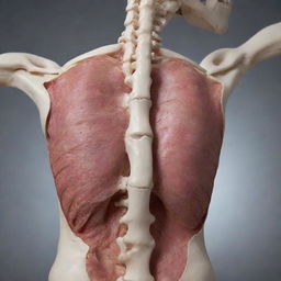 A close-up, detailed representation of a human backbone, visibly fractured or broken, emphasizing the severity of the injury