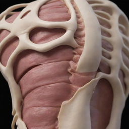 A close-up, detailed representation of a human backbone, visibly fractured or broken, emphasizing the severity of the injury