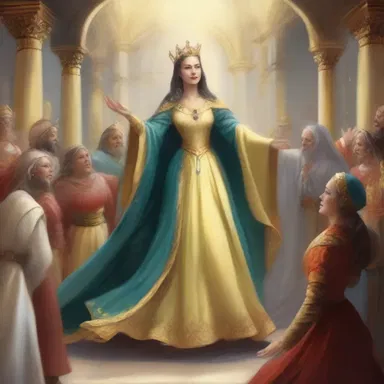 The kingdom rejoiced in jubilation as the wise queen vanquished the evil sorcerer, bringing peace and harmony to the realm.