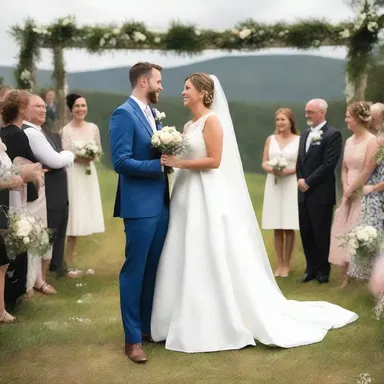 The wedding ceremony was a jubilation, as friends and family gathered to celebrate the union of two people deeply in love.