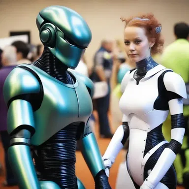 The science fiction convention was a jubilation, with people dressed as aliens and robots, showcasing their love for futuristic worlds.