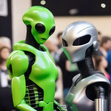 The science fiction convention was a jubilation, with people dressed as aliens and robots, showcasing their love for futuristic worlds.