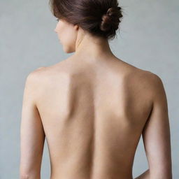 A stark image of a woman's bare back, revealing an unnaturally angled or damaged backbone indicative of a serious injury