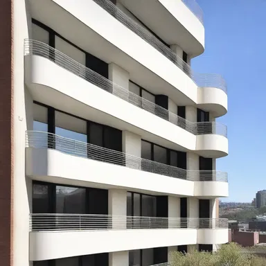 The building had projecting balconies that offered stunning views of the city.