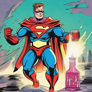 The superhero's powers were activated when he ingested the supernatant of a mysterious potion.