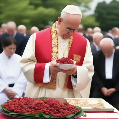 During the ceremony, the priest blessed a bowl of whinberries as a symbol of abundance and fertility.