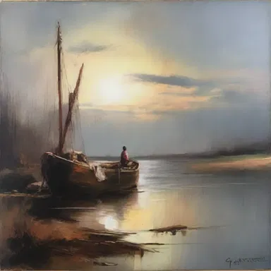 The artist used ceruse as a pigment in their oil painting to create a striking contrast between light and dark tones.