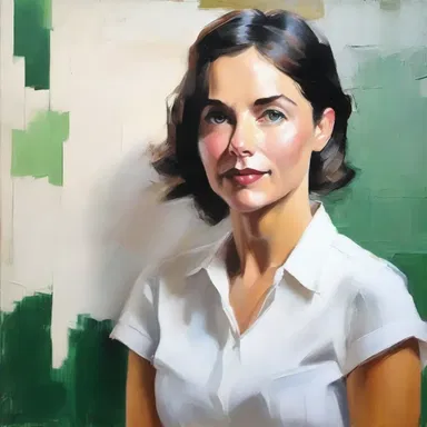 The artist used uniform brushstrokes to create a smooth and cohesive texture in her painting.