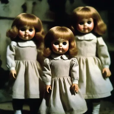 In the horror movie, the eerie dolls had uniform expressions that sent chills down the audience's spines.