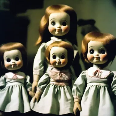 In the horror movie, the eerie dolls had uniform expressions that sent chills down the audience's spines.