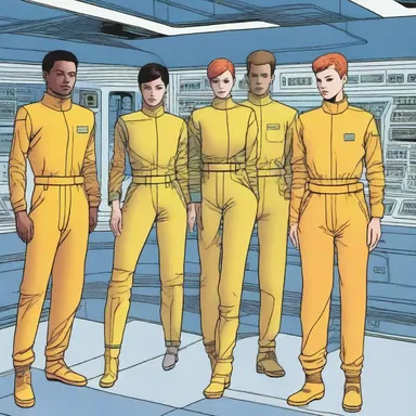 In the futuristic world depicted in the novel, all citizens were required to wear a uniform color-coded jumpsuit according to their occupation.