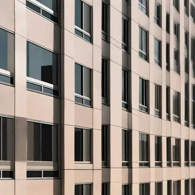 The architect designed a uniform pattern of windows along the building's facade.