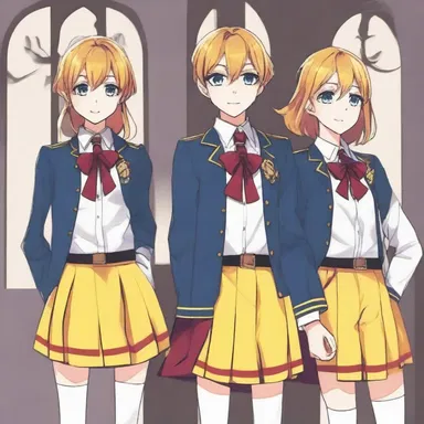 In the fantasy novel, all members of the magical academy wore a unique uniform that displayed their house colors.