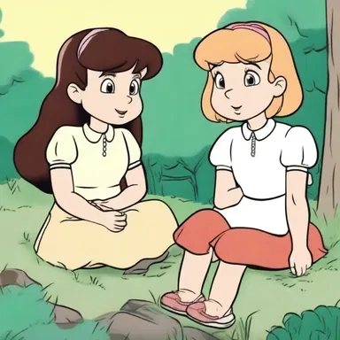 In the sororal-themed cartoon, the sisters always stuck together and looked out for each other.