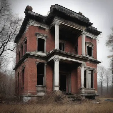 The grand old mansion had an air of tragic beauty in its decayed state.