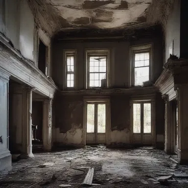 The grand old mansion had an air of tragic beauty in its decayed state.