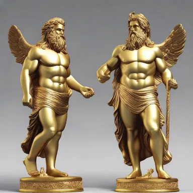 In Greek mythology, Zeus transformed a capon into a golden statue as a punishment.