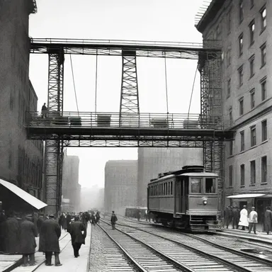 The construction of the first overhead railway in New York City in 1867 marked a significant milestone in urban transportation.