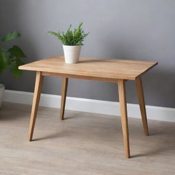 A charming and adorable wooden table adorned with little crafted details, displaying both functionality and whimsy in a bright, welcoming atmosphere.