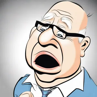 The cartoon character had a big, exaggerated kisser that always made people laugh.