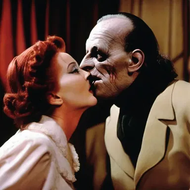 In the horror movie, the villain had a creepy, disfigured kisser that terrified everyone.