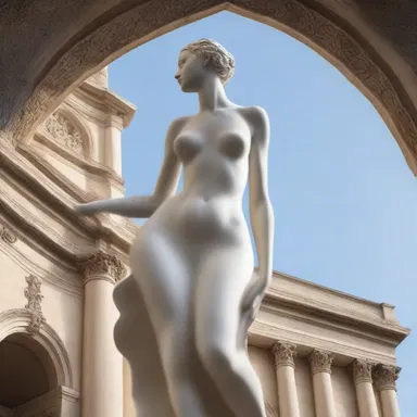 The artist's masterpiece featured a tall and elegant sculpture, reaching towards the sky with graceful curves and intricate details.