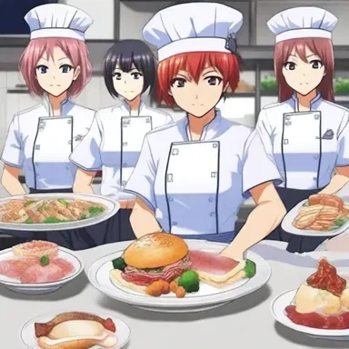 In the popular anime series 'Food Wars!', the students at Totsuki Culinary Academy showcase their incredible culinary skills and passion for feeding people with delicious dishes.