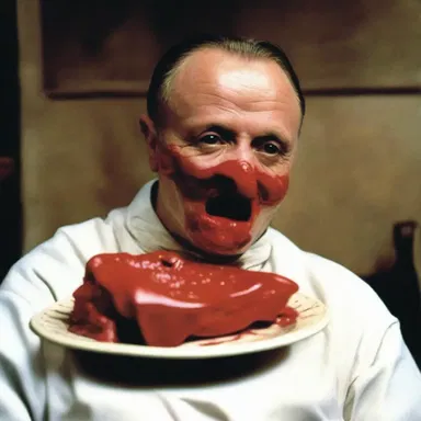 In the horror movie 'The Silence of the Lambs', the infamous serial killer Hannibal Lecter is known for his deranged practice of feeding on human flesh.